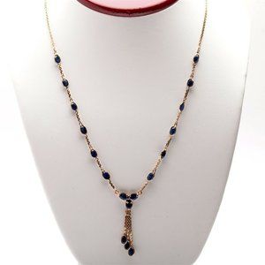 12ct Sapphire Gold 18" Women's Necklace